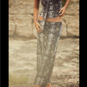 PRINTED TULLE SKIRT